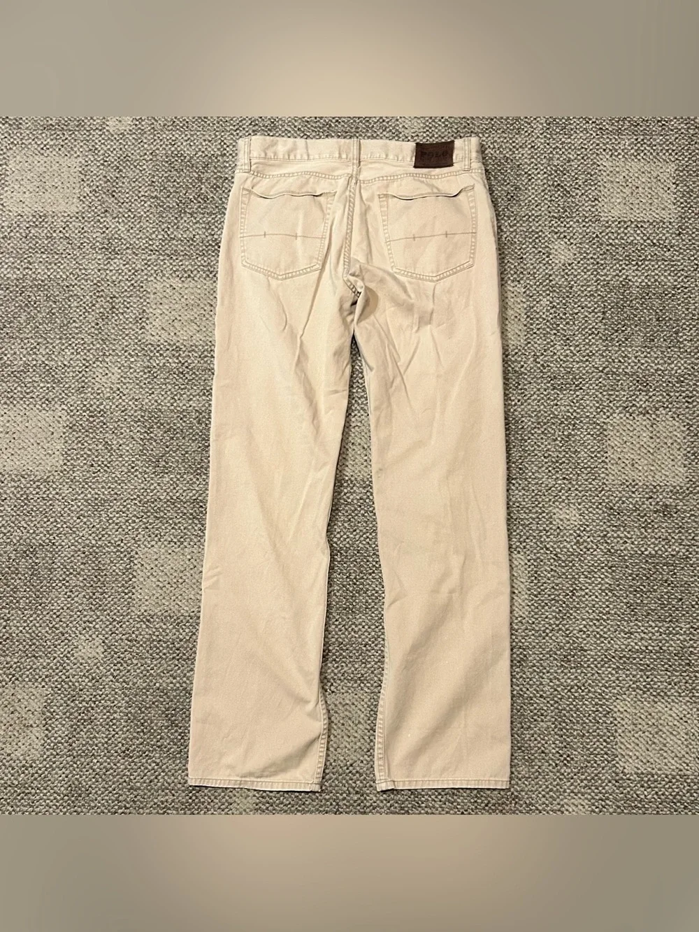 Polo Ralph Lauren 650 Straight Leg Khaki Pants Mens 34x34 Tan Cotton Chinos